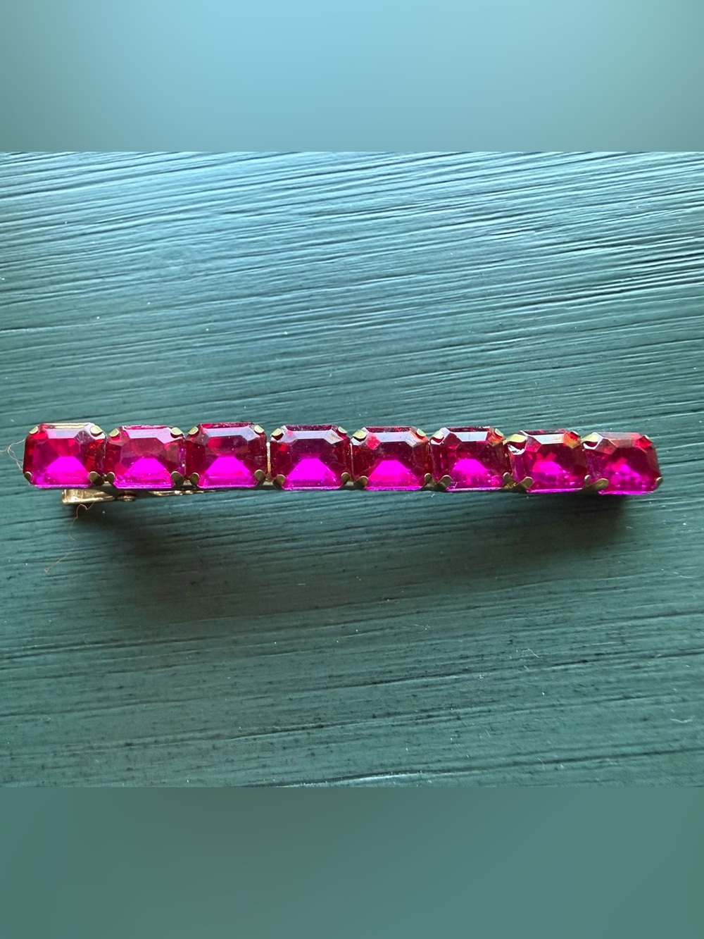 Hair Clip Barrette Pink and Gold